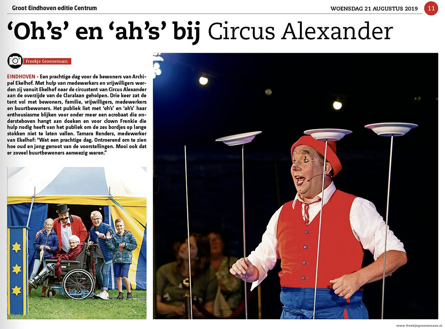 Krantenpagina met reportagebeeld